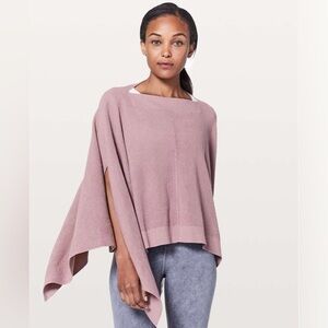 NWOT Lululemon Forward Flow Powder Pink Pull Over Shawl Cape Poncho, Size OS